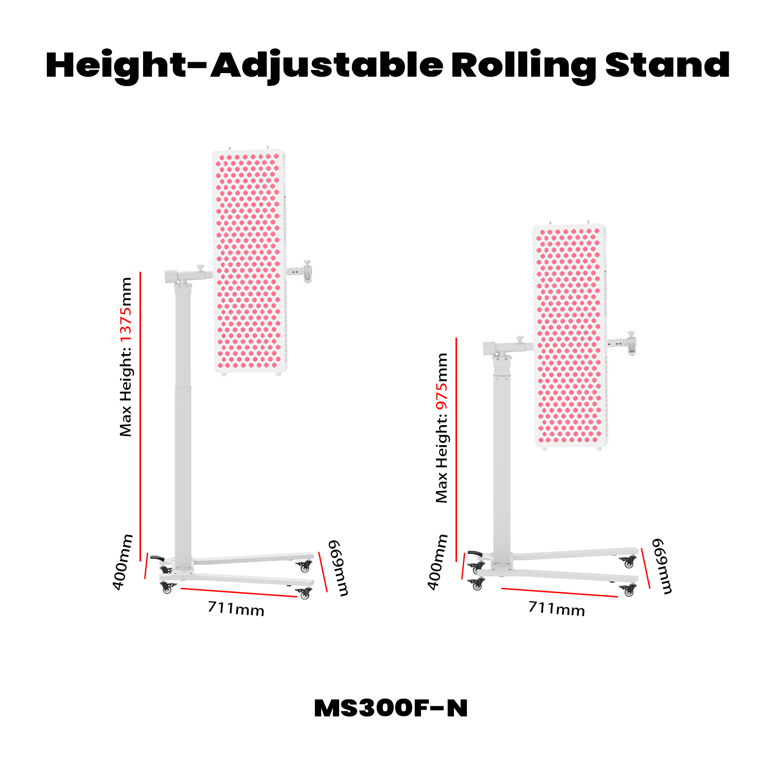 Support horizontal pneumatique réglable en hauteur MS300-F-N