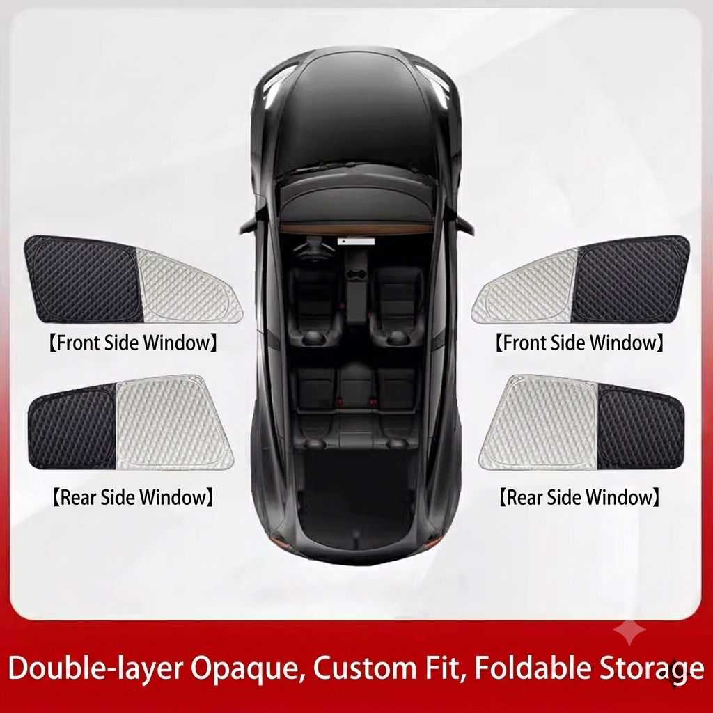 (Small Checkerboard Six-Layer Thick) Side Windows Set 4pcs
