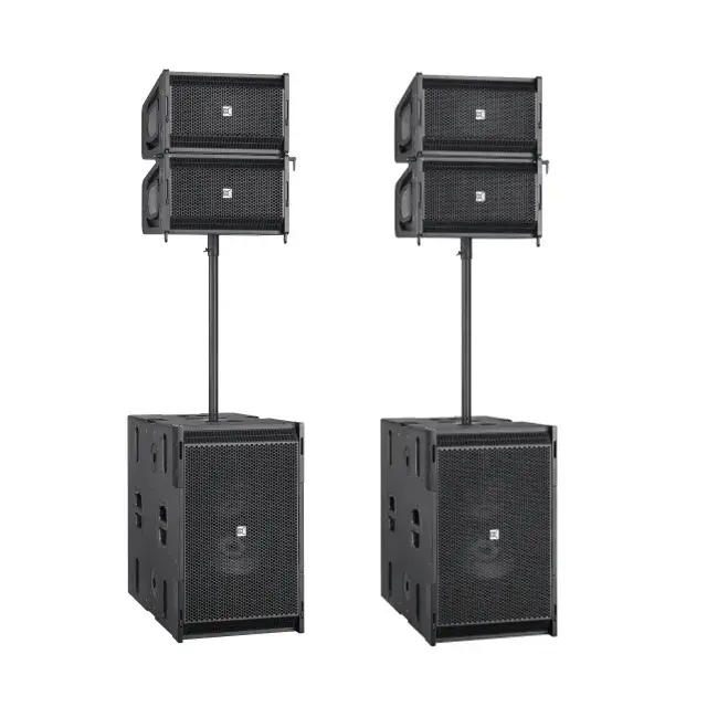 Fabricante profesional Gran potencia Concierto al aire libre 2*15 pulgadas Subwoofer Line Array Altavoces