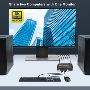 新的8K 2X1 HDMI2.1 KVM USB3.0开关8K 60HZ热键切换器HDCP2.3 2进1出用于计算机显示器键盘鼠标的USB开关 - Product Image 3
