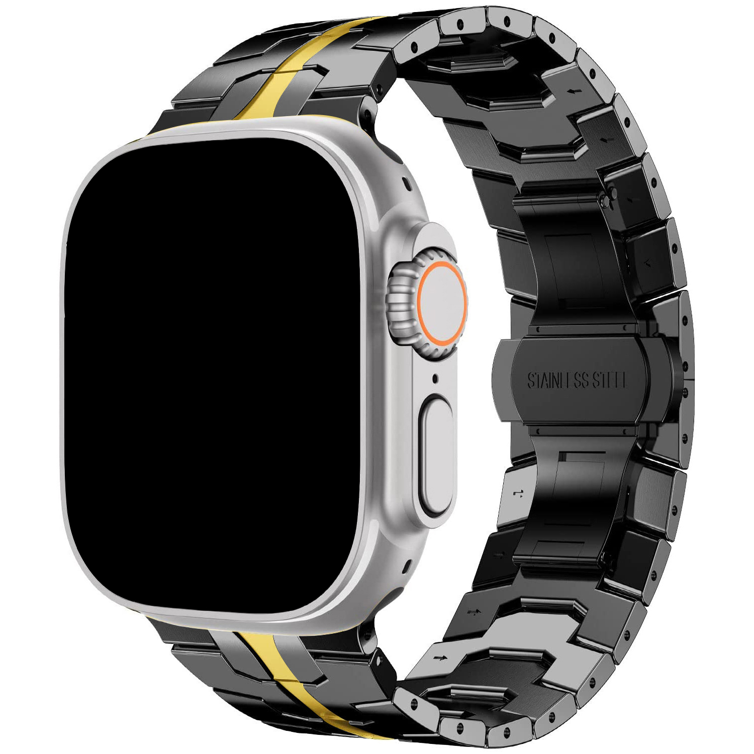Black and gold (stainless steel/butterfly clasp)