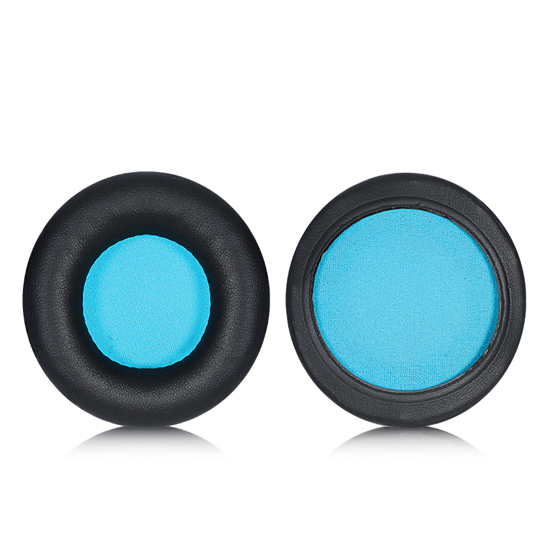 1 coussinet d'oreille en cuir protéiné noir avec scrim bleu