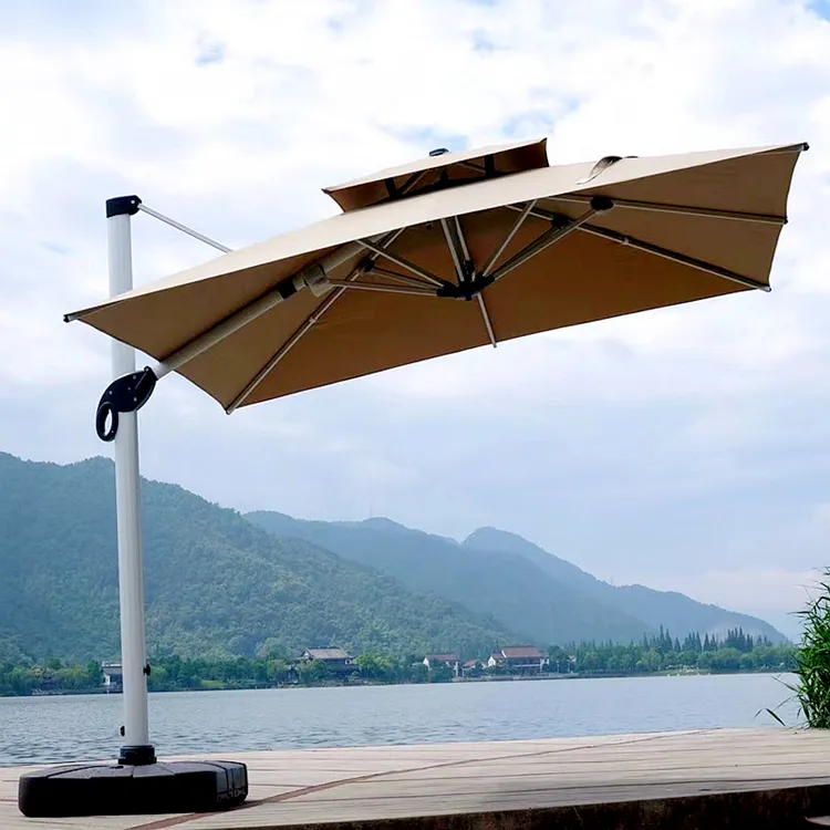 Henghui, высококачественные стулья для бассейна и зонтики, зонт от солнца, мощный зонт для внутреннего дворика, Римский зонт со светодиодной подсветкой
