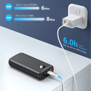 22.5w便携式充电器移动电源，带双usb-c和USB输出的LED显示屏20000mAh快速充电便携式电池组 - Product Image 5