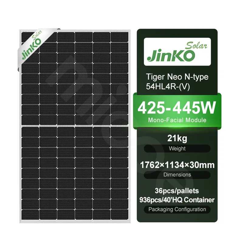 Jinko חצי תא mono 425w 430w 435w 440w 445w jinko פאנל סולארי מחיר pakistan