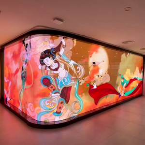 Pantalla adhesiva de fácil instalación rápida P5 P6 P8 P10 P16 3D holográfica Flexible transparente Led Pantalla de película para pared de vidrio - Product Image 3