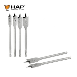 Hand Tool Fast Drilling 152mm Length Wood Working Flat Spade Drill Bit Set With <strong>Tri</strong> <strong>Tip</strong> and Transverse Edge Drill - Product Image 4