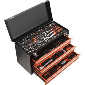 高品质408件工具箱便携式工具包三抽屉工具组带抽屉重型箱