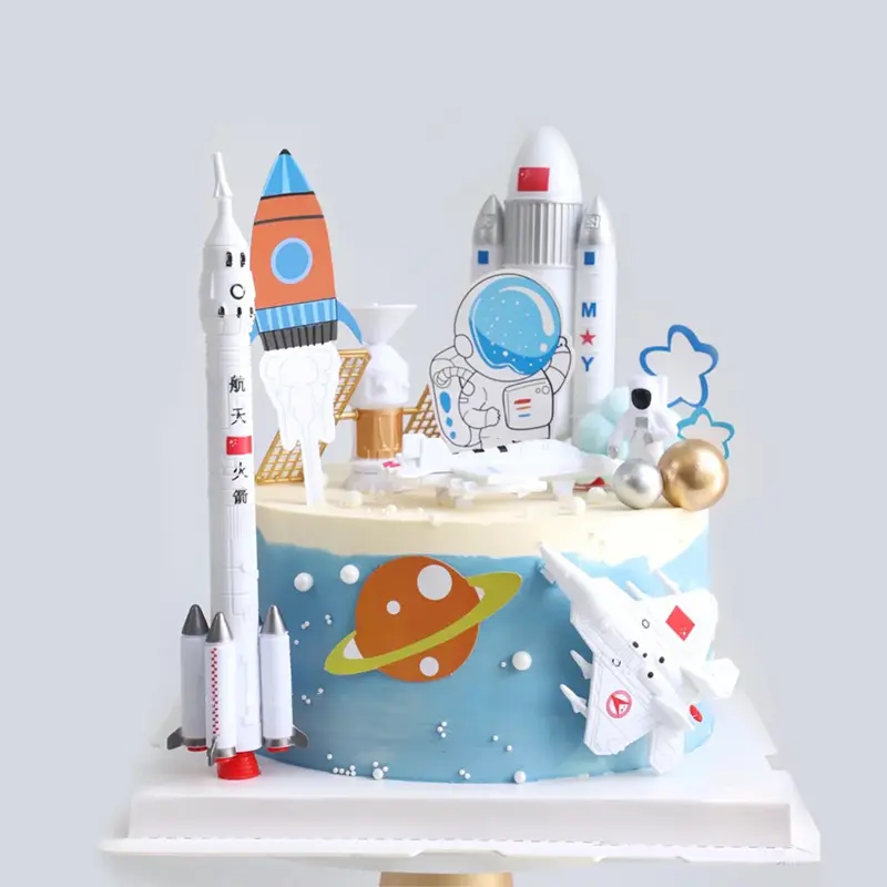 زينة كعكة كوكب رائد الفضاء لحفلة عيد ميلاد الأطفال