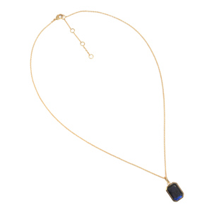 Labradorit baget şekli gümüş altın kaplama el yapımı ayarlanabilir kolye şubat mart ağustos ekim kasım - Product Image 3