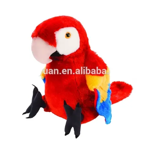 Pappagallo dei giocattoli della peluche dei bambini svegli farciti Macaw rosso su ordinazione