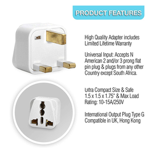UK Travel <strong>Adapter</strong> Universal to England Conversion Plug 13A Multifunction EU US AU to <strong>Type</strong> <strong>G</strong> Converter - Product Image 6