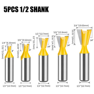 Slotting <strong>Cutter</strong> Tenon <strong>Cutter</strong> with 12mm and 1/2&quot; Round Shank Dovetail Router Bits Which Easily Make Closet Delividers - Product Image 5