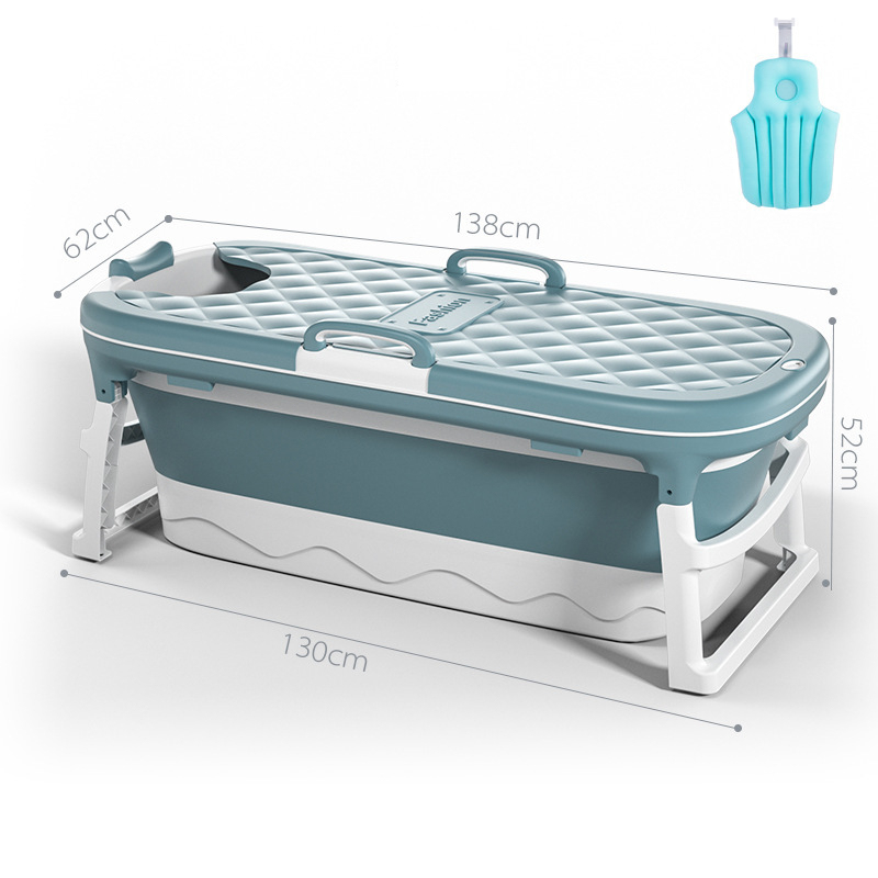 Bañera Sku-10 azul 8822 + tapa + cojín + rueda de masaje