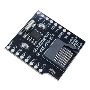 WeMos D1 Mini WiFi kurulu kart yuvası veri kaydedici kalkanı RTC DS1307 Arduino için gerçek zamanlı saat modülü