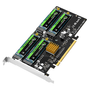 MAIWO PCIe 3.0 Gen3 X 4 to 4 X NVMe M.2 SSD Expansion Adapter Card With Full Bracket Profile <strong>Computer</strong> Hardware