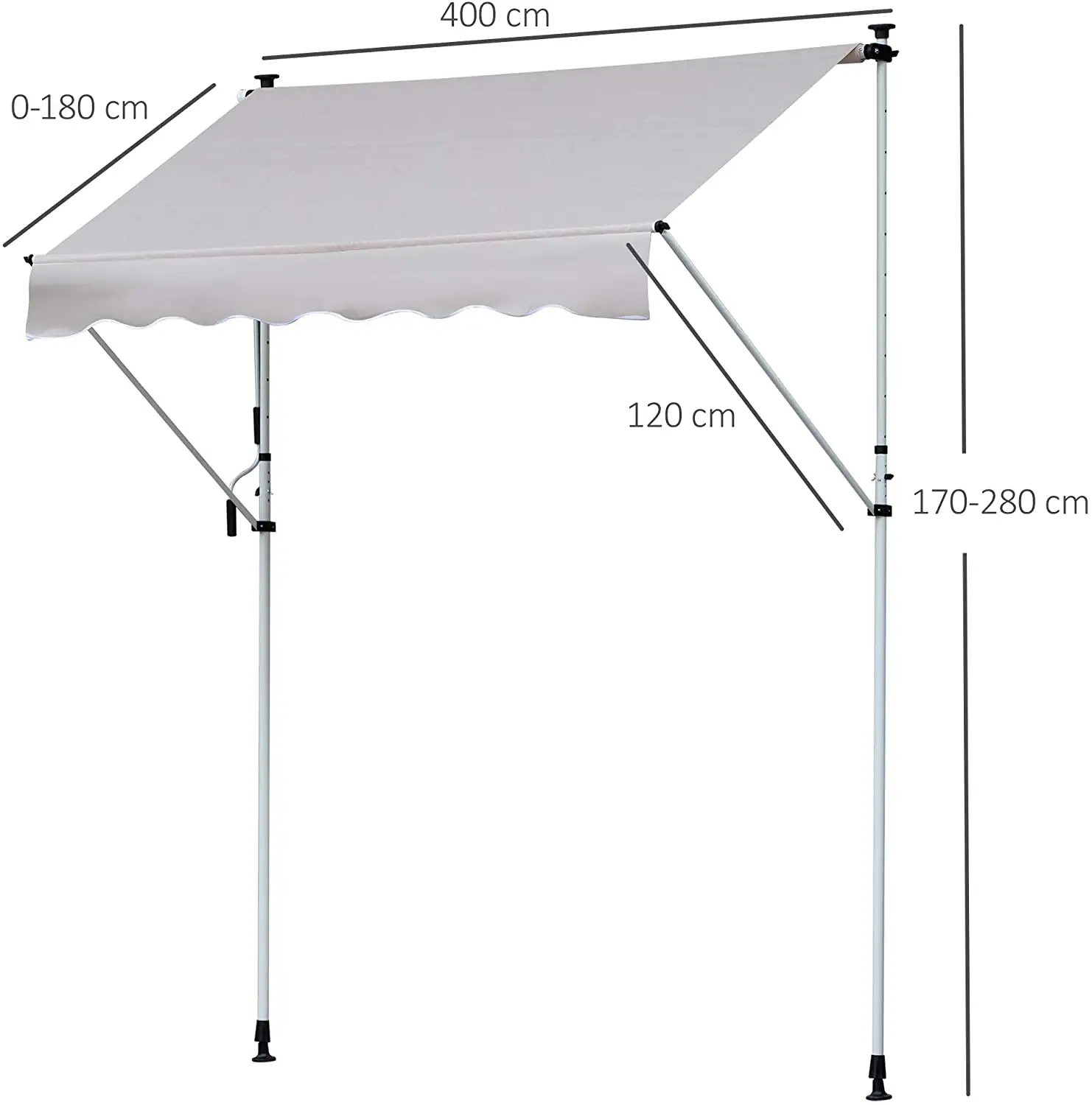 Commercio all'ingrosso promozionale morsetto tenda da sole balcone tenda da sole retrattile Patio esterno giardino tenda da sole tenda da sole manuale retrattile