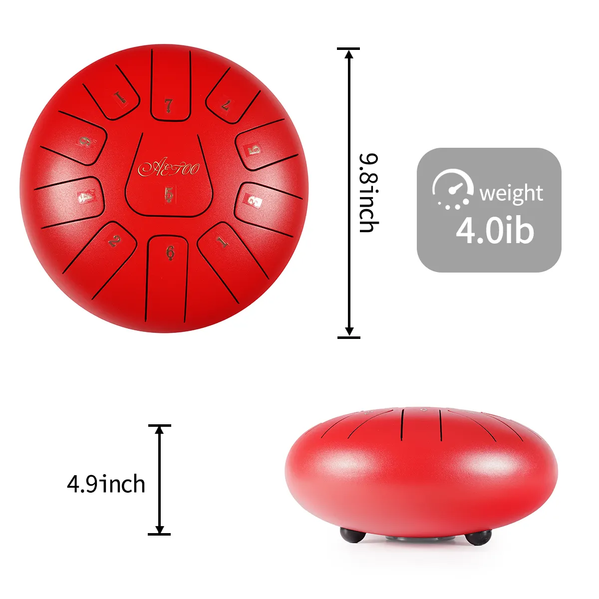 Instrumen Musik Drum Lidah 11 Note 10 Inci, Instrumen Musik Perkusi Logam Drum Lidah Baja OEM Grosir Pabrik