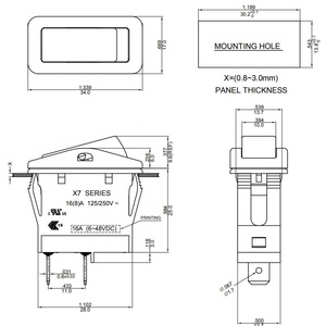 IP67 su geçirmez 16a 250vac kapalı 2 pozisyon rocker anahtarı 1 pin düğmesi elektrik güç anahtarı - Product Image 2