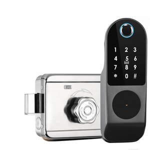 Tuya App kontrol anahtarsız elektronik giriş mavi diş akıllı güvenlik parmak izi RFID ahşap çelik kapılar alüminyum akıllı kilitler - Product Image 3
