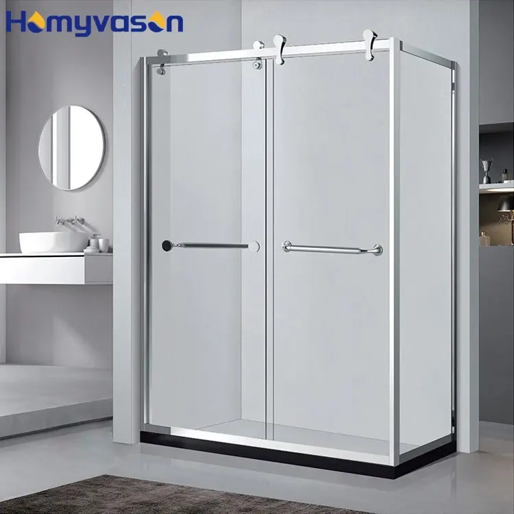 Cabine de douche moderne en acier inoxydable de haute qualité boîtier en verre trempé porte de salle de bain cabine coulissante simple salle de douche