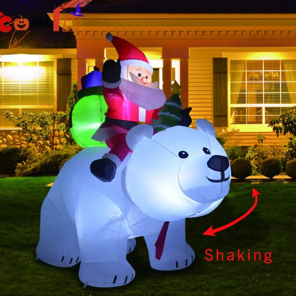 2,1 m sacudiendo LED oso inflable muñeco de nieve muñeca de Navidad juguetes de jardín al aire libre para niños regalo FIESTA DE Navidad Año Nuevo decoración del hogar