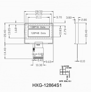 Kleine Punkt matrix anzeige 1,1 Zoll 128x64 LED-Hintergrund beleuchtung LCD-Anzeige LCD-Anzeige 128x48 und 128x16 Zweifarbiges Dfstn-LCD-Modul