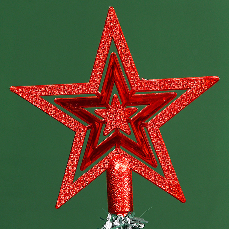 Electroplated red hollow tree top star