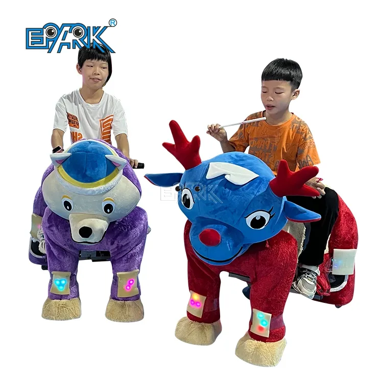 Centro commerciale giro a piedi cavallo elettronico giocattolo peluche animale Scooter elettrico per bambini e adulti