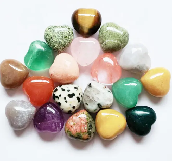 15mm Love Crystal Stone Ornament Natural Crystal Stone Home Decor Tabletop Decor