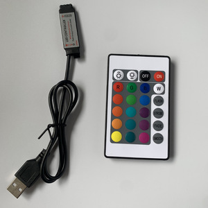 USB-Controller 24-Tasten-Streifenlicht-Fernbedienung DC 5V 12V RGB-Streifen licht regler - Product Image 5