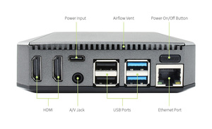 Argon One V2 Case for <strong>Raspberry</strong> <strong>Pi</strong> 4B Aluminum Case With HD Ports Built-in IR Remote Functionality 30mm Software <strong>Controllable</strong>