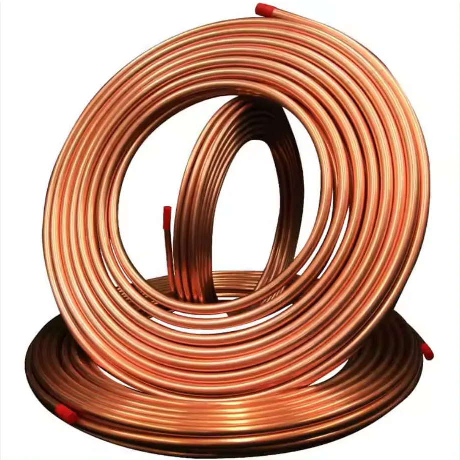 Refrigeration Air Conditioners copper tube c11000 c12200 T2 copper pipes copper pancake coil 1/2"x0.6mmx15m