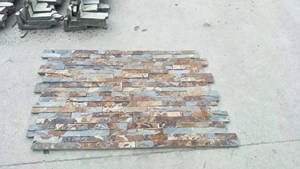 Piedra natural apilada para pared, pizarra oxidada