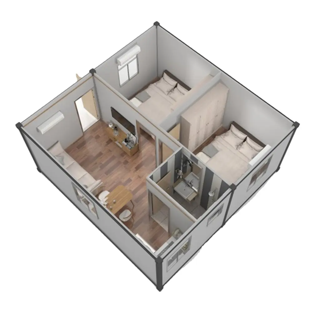 तेजी से निर्माण prefab घर 20ft मॉड्यूलर तह कंटेनर घर शिविर foldable छोटे छोटे कंटेनर घर घर कार्यालय