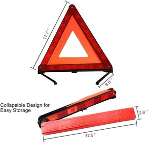 2 yansıtıcı üçgen reflektör 2 görünürlük ile katlanabilir araba yol kenarı acil durum kiti yol kenarı için yol kenarı yelek - Product Image 5