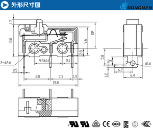 Micro interruttore KW4A-Z0SL150-76 per macchina da caffè Spdt Micro finecorsa laterale PCB terminale momentaneo pulsante micro interruttore - Product Image 6
