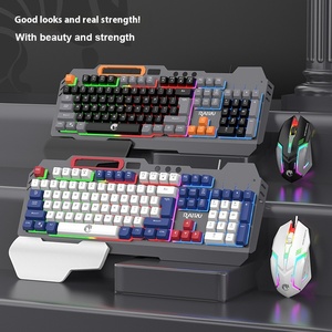 Fashionable Three Tone Metal Game Wired <strong>Keyboard</strong> <strong>and</strong> <strong>Mouse</strong> Mixed <strong>Color</strong> Backlight Set for Desktop <strong>Computers</strong> Laptops <strong>and</strong> Offices - Product Image 2