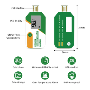 TempG09 IP67 Cold Chain Transport Disposable <strong>Temperature</strong> Recorder Single Use <strong>Data</strong> <strong>Logger</strong> with Screen 32000 <strong>Data</strong> Storage - Product Image 2