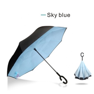 双自由手动控制直纹倒C型立式长柄车用雨伞 - Product Image 6
