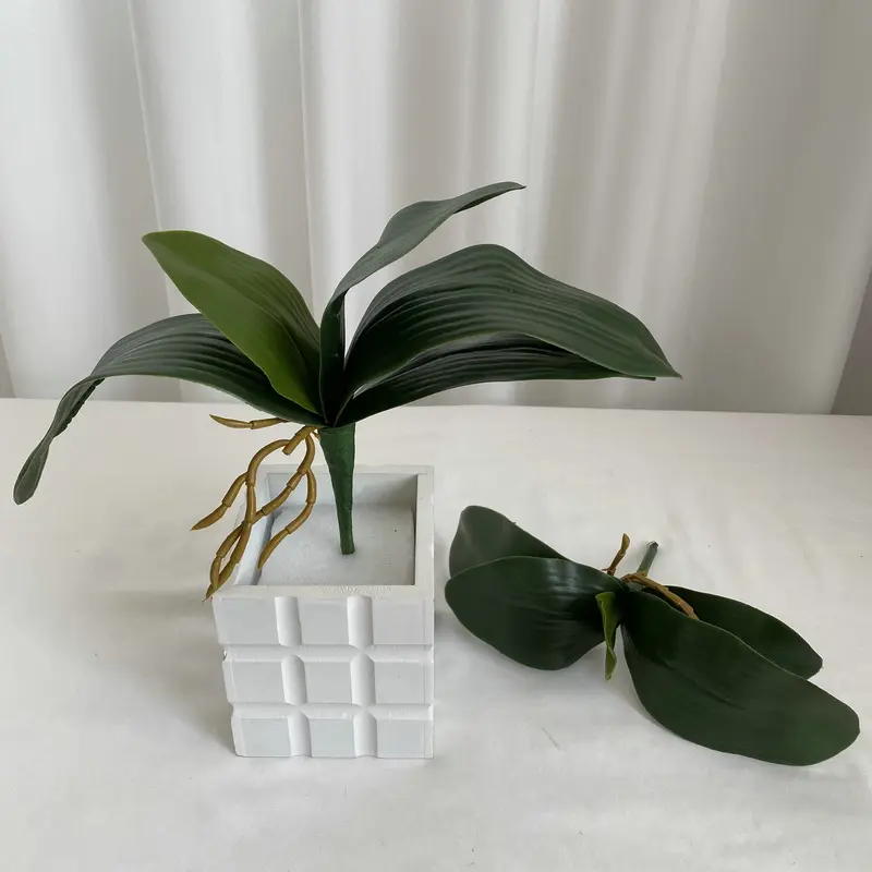 New model soft glue leaves butterfly orchid leaves artificial leaf for home wedding decoration