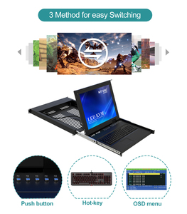 17 "LCD KVM คอนโซล8พอร์ต VGA MT-VIKI 8X1ชั้นวาง KVM คอนโซลลิ้นชักสำหรับ1U แร็ค + สายเคเบิล8แพ็คสวิตช์ KVM LCD - Product Image 3