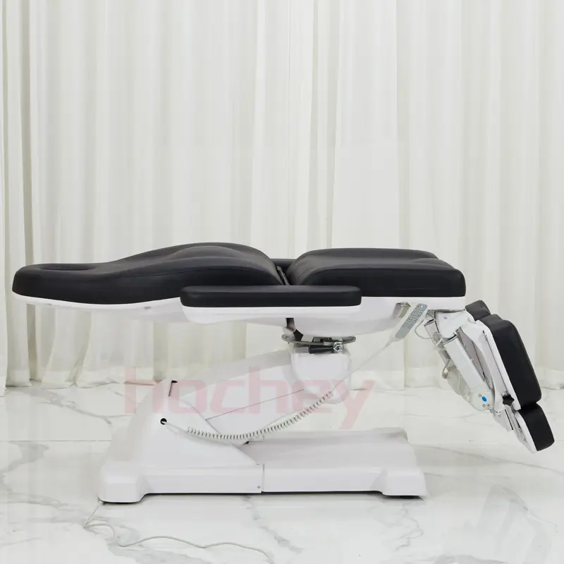 Mesas de masajeador de función completa Hochey negro PU/PVC de cuero personalizado Spa salón de belleza cama Beauti 3 4 motores cama Silla de mesa Facial