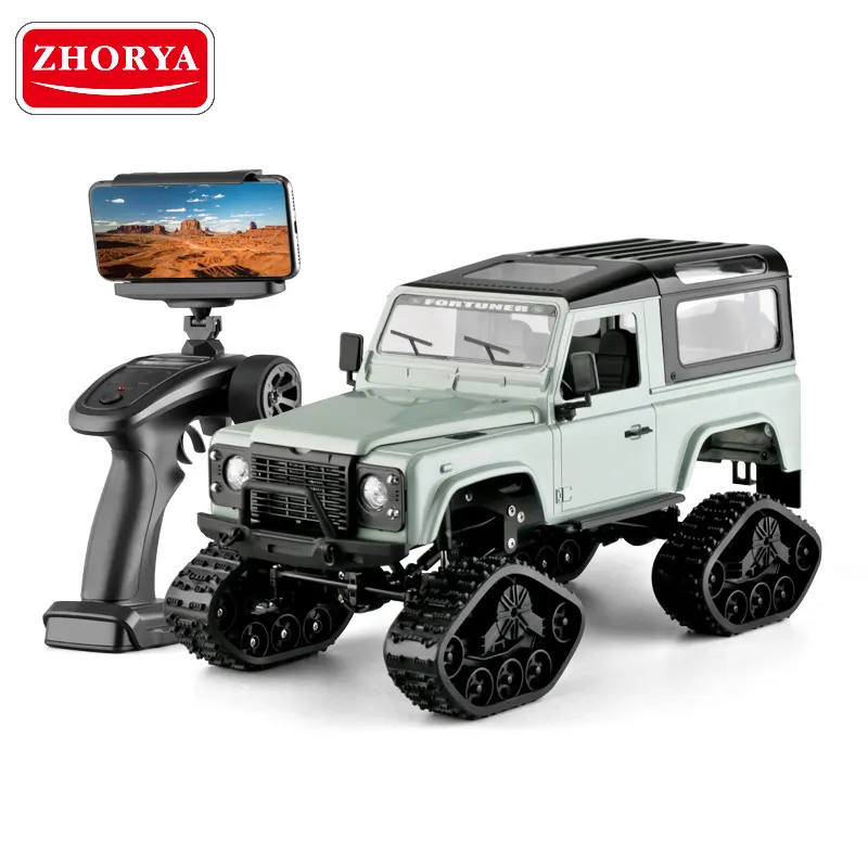 Leemook mobil Remote kontrol 2.4Ghz 4WD, mobil jeep militer 4x4 Kendali jarak jauh dengan kamera HD FPV, mainan rc kontrol aplikasi seluler