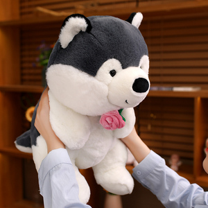 Sevgililer günü hediye peluş özel tasarım sevimli dolması köpek peluş Husky gül dolması hayvan ile - Product Image 3
