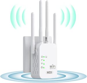 300Mbps Wifi范围扩展器4天线双频2.4Ghz远程Wifi中继器无线信号放大器扩展器 - Product Image 1