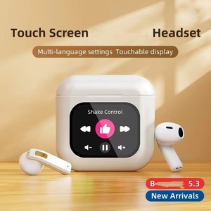 Notificación de mensajes de venta de fábrica MP3 Auriculares inteligentes pantalla táctil BT TWS Bluetooth inalámbrico 5,4 K1 auriculares Cancelación de ruido - Product Image 4