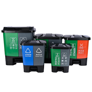 新款灰蓝色30L 60L脚踏板分类垃圾桶户外塑料垃圾桶 - Product Image 4