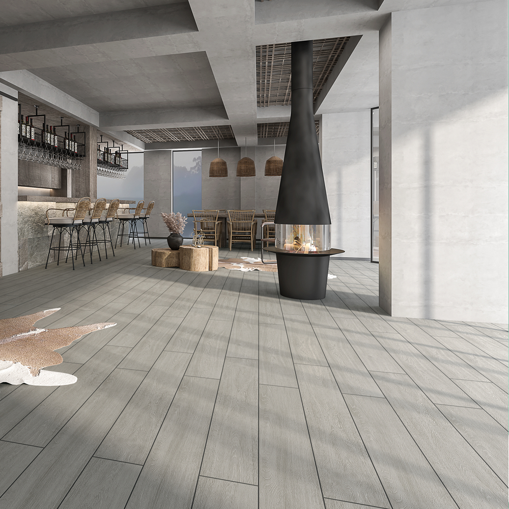 Chinese Porcelain Wood  Tile For Living Room Library Study Room 200x1200mm