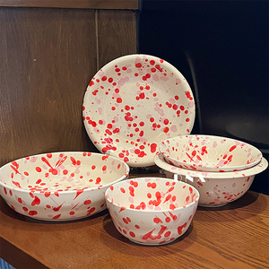 北欧彩色泼墨家用餐具套装高档餐具日常使用精美菜肴 - Product Image 4